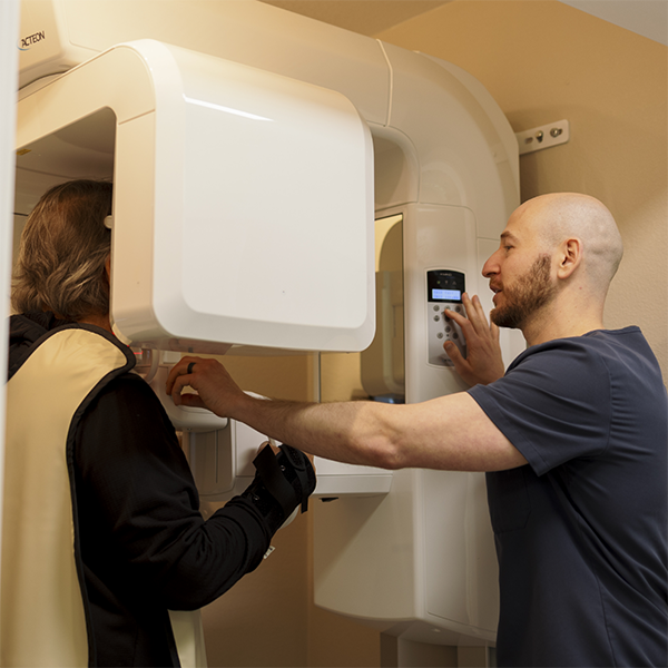 Dentist scanning a patient's mouth