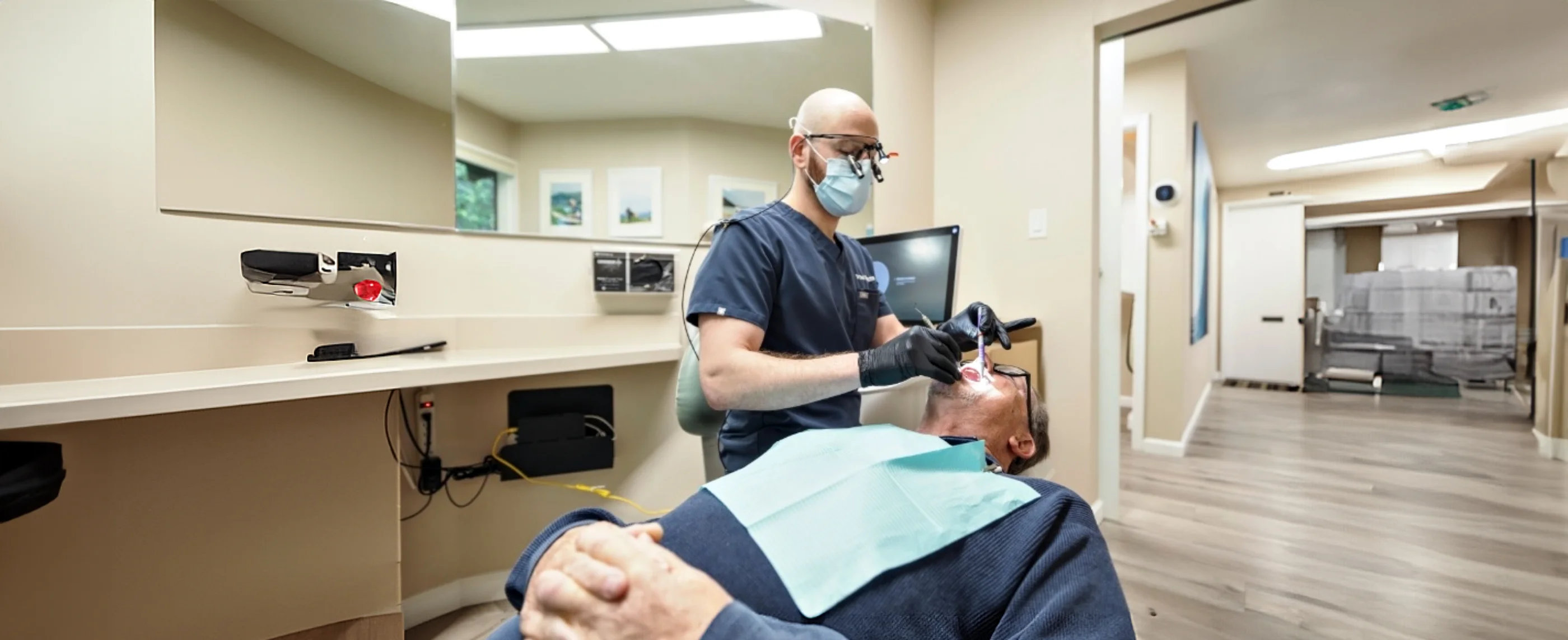 Dentist working on patients mouth