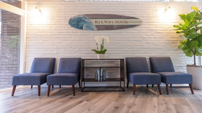 Waiting room of Blue Wave Dental office in Walnut Creek